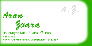 aron zvara business card